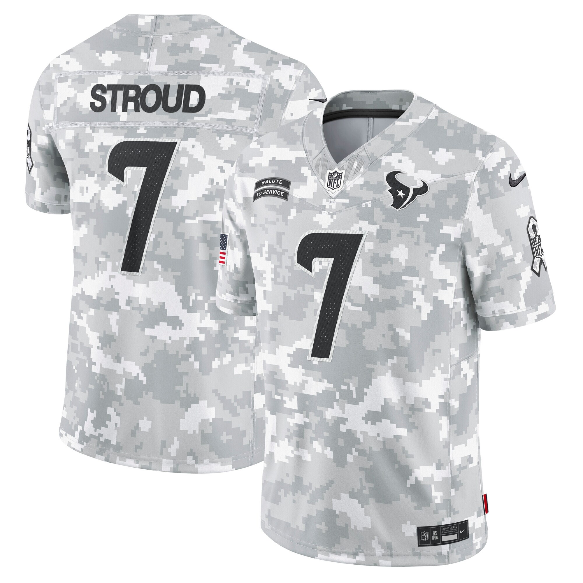 Houston Texans C.J. Stroud Arctic Camo 2024 Salute to Service Limited NFL Jersey Men's