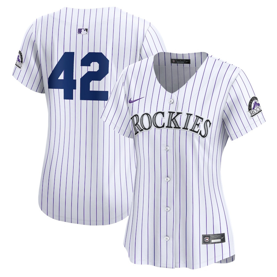 Colorado Rockies 2024 Jackie Robinson Day Home Limited White MLB Jersey Women's