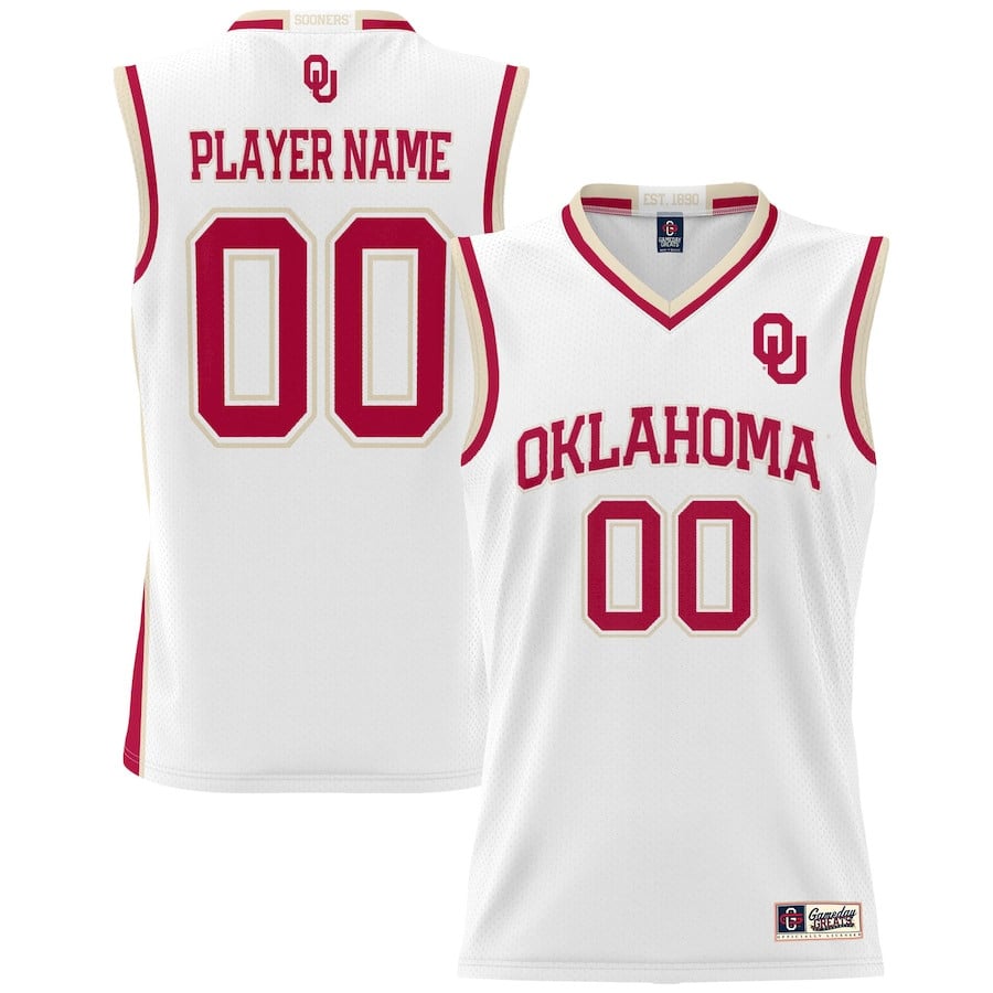 Oklahoma Sooners NIL Custom White NCAA Jersey Men's
