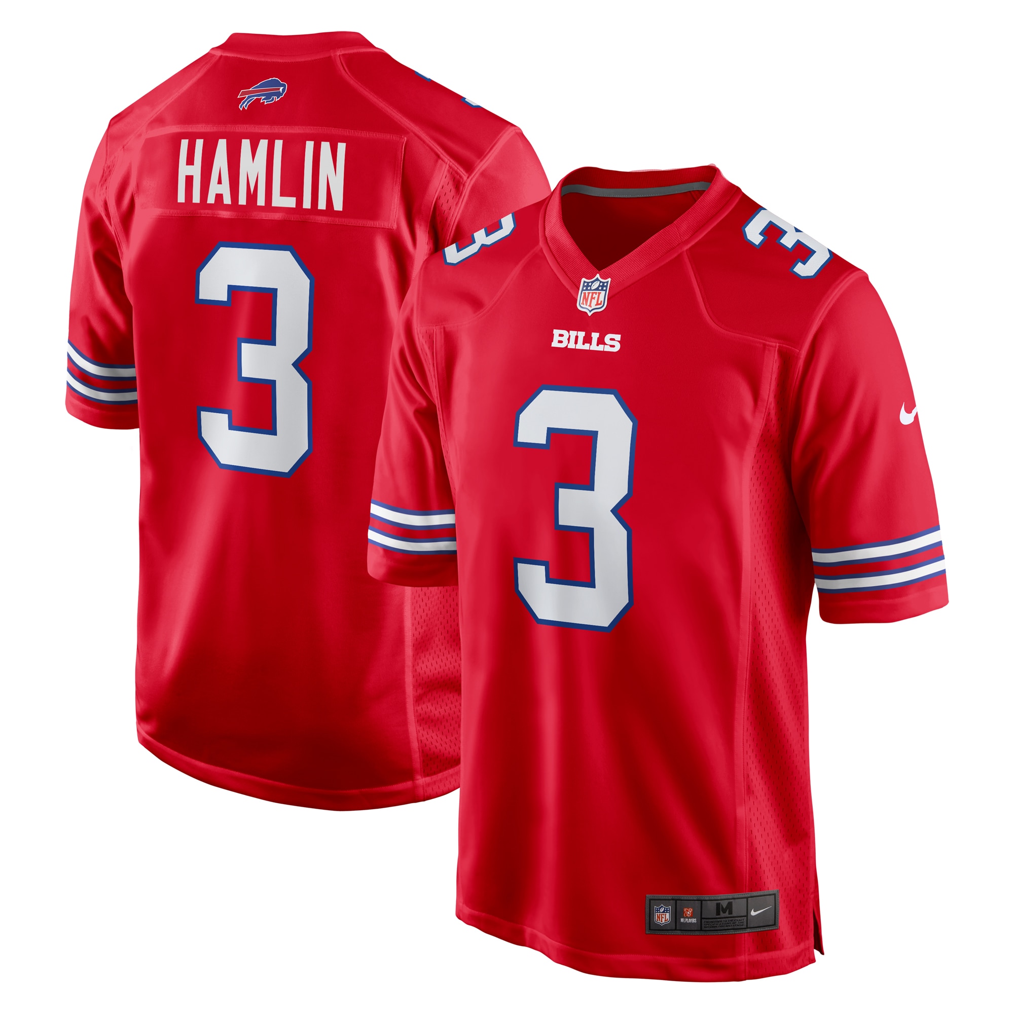 Buffalo Bills Damar Hamlin Red Alternate Game NFL Jersey Men's