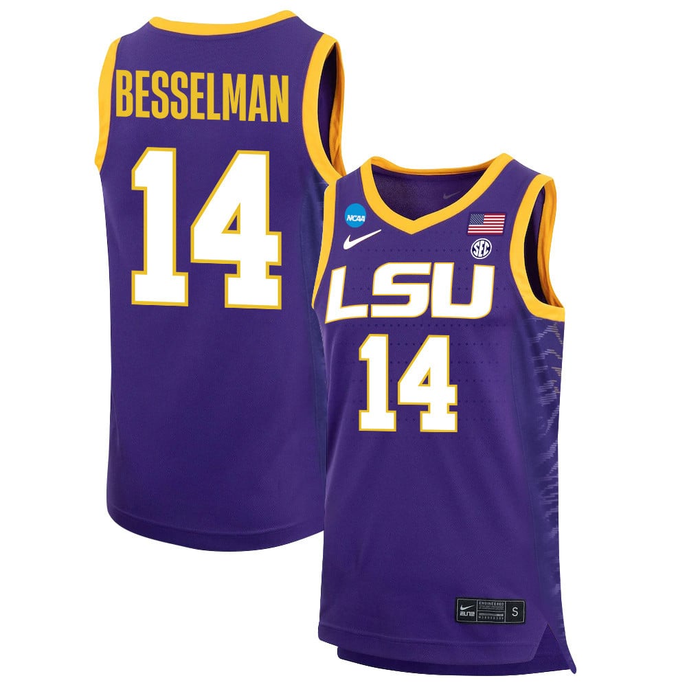 Izzy Besselman 14 LSU Tigers 2023 Purple NCAA Jersey Men's