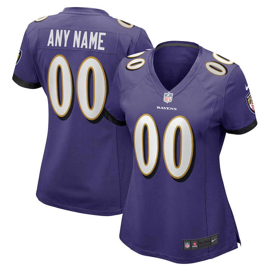 Baltimore Ravens Custom Game Purple NFL Jersey Women's