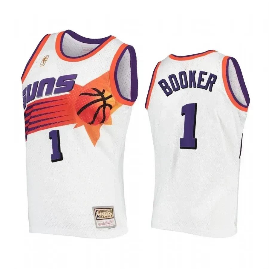 Devin Booker 1 Phoenix Suns Hardwood Classics White NBA Jersey Men's