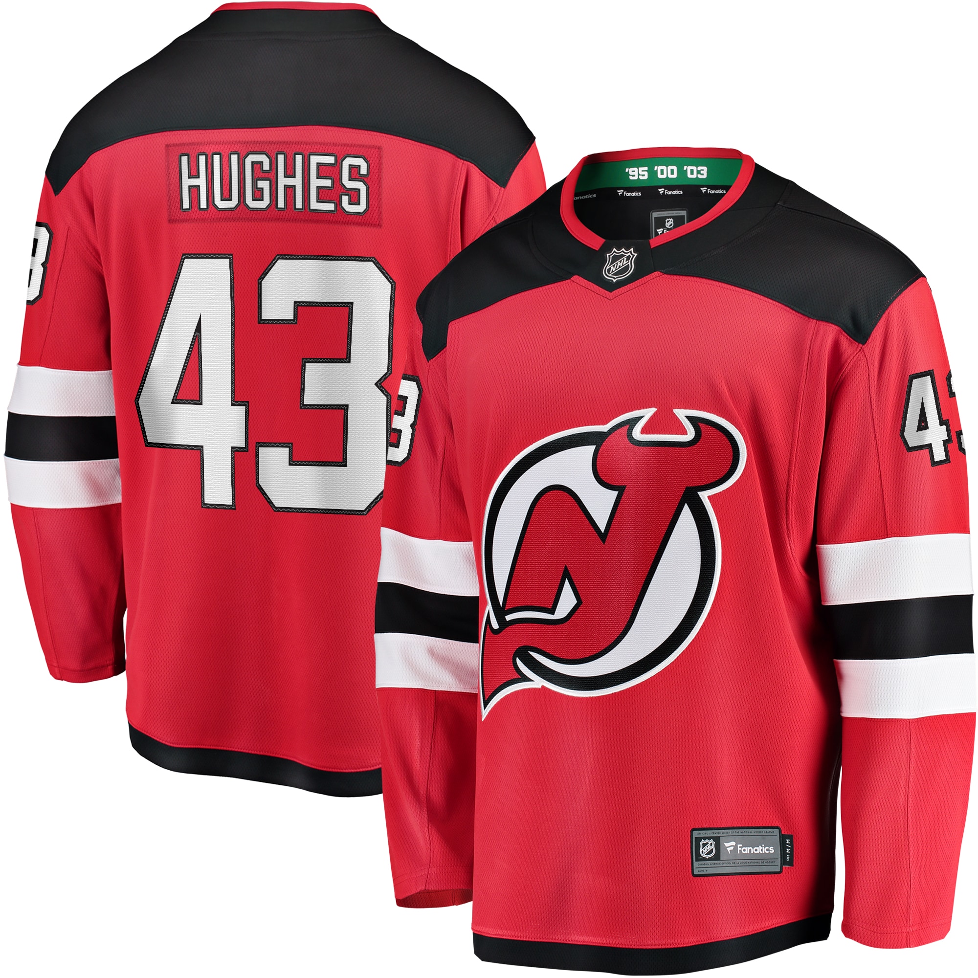 New Jersey Devils Luke Hughes Red Home Breakaway Player NHL Jersey Men's
