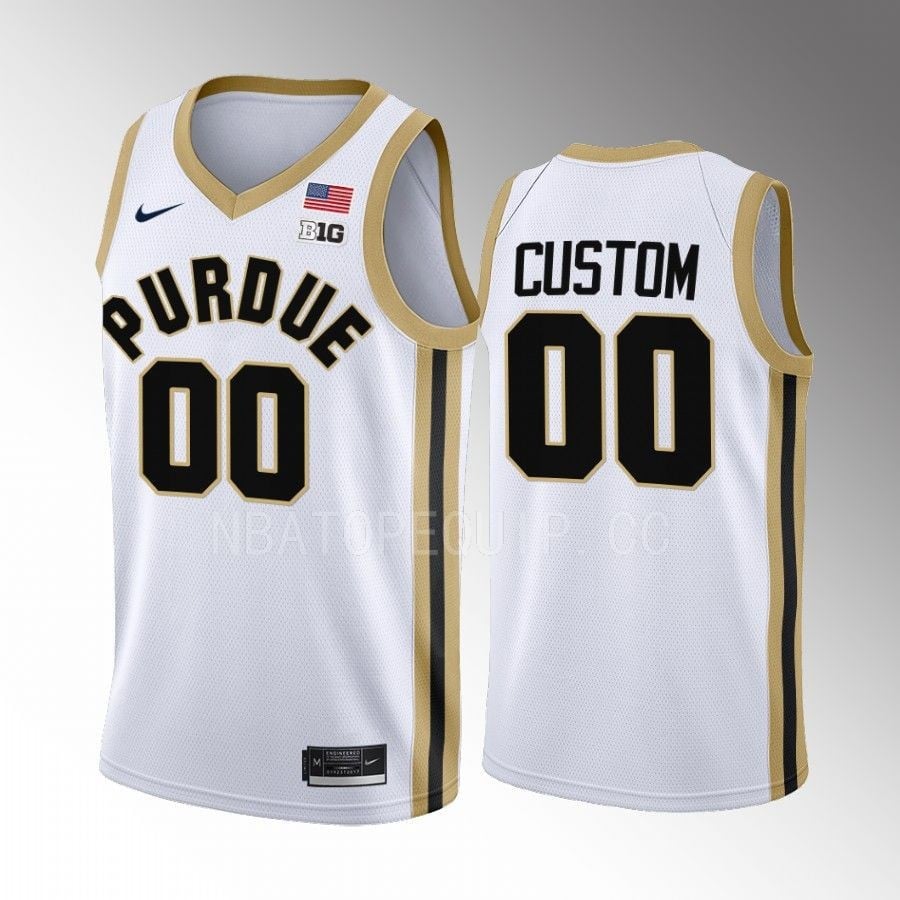 Purdue Boilermakers Custom 00 2022-23 College White Uniform NCAA Jersey Men's