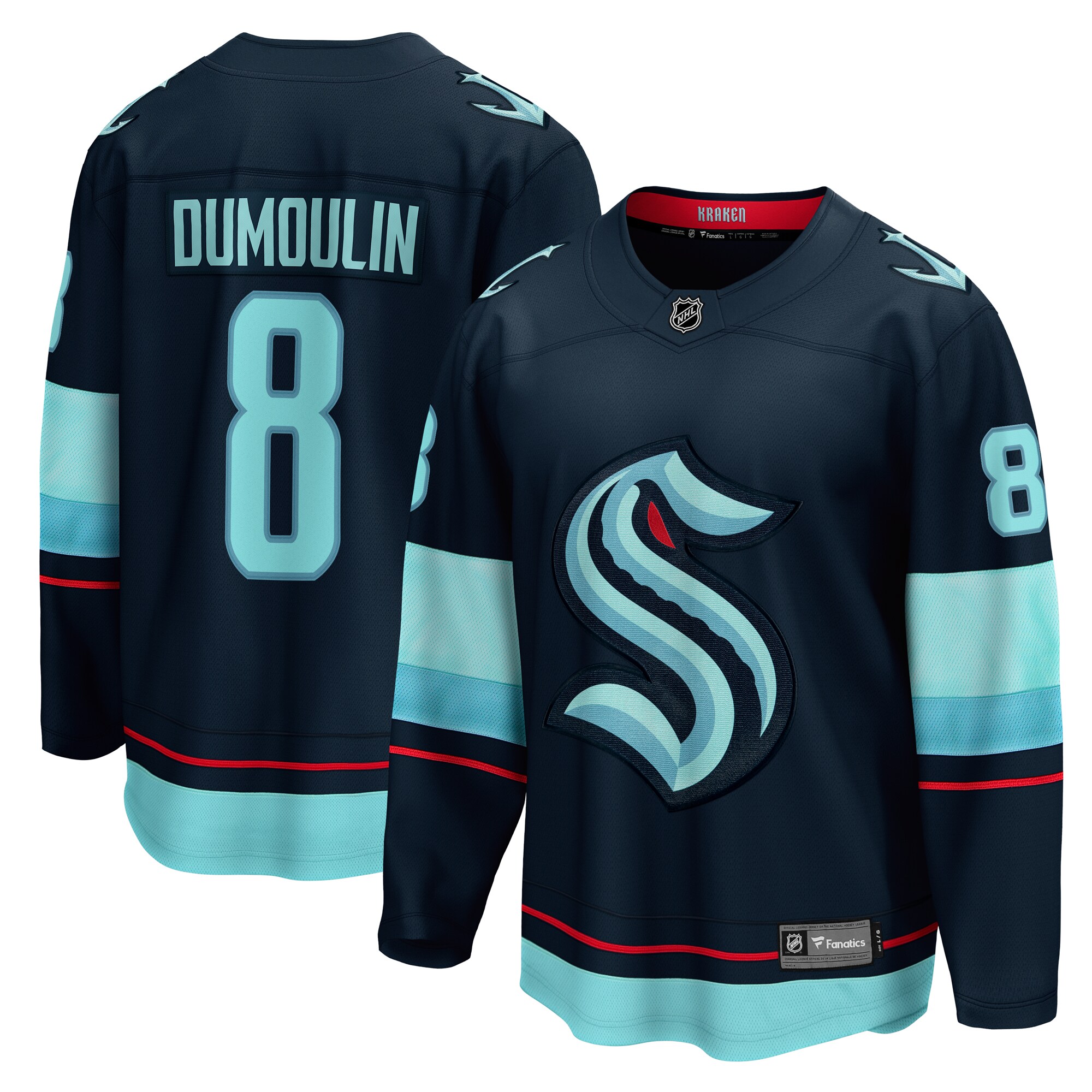 Seattle Kraken Brian Dumoulin Deep Sea Blue Home Breakaway Player NHL Jersey Men's