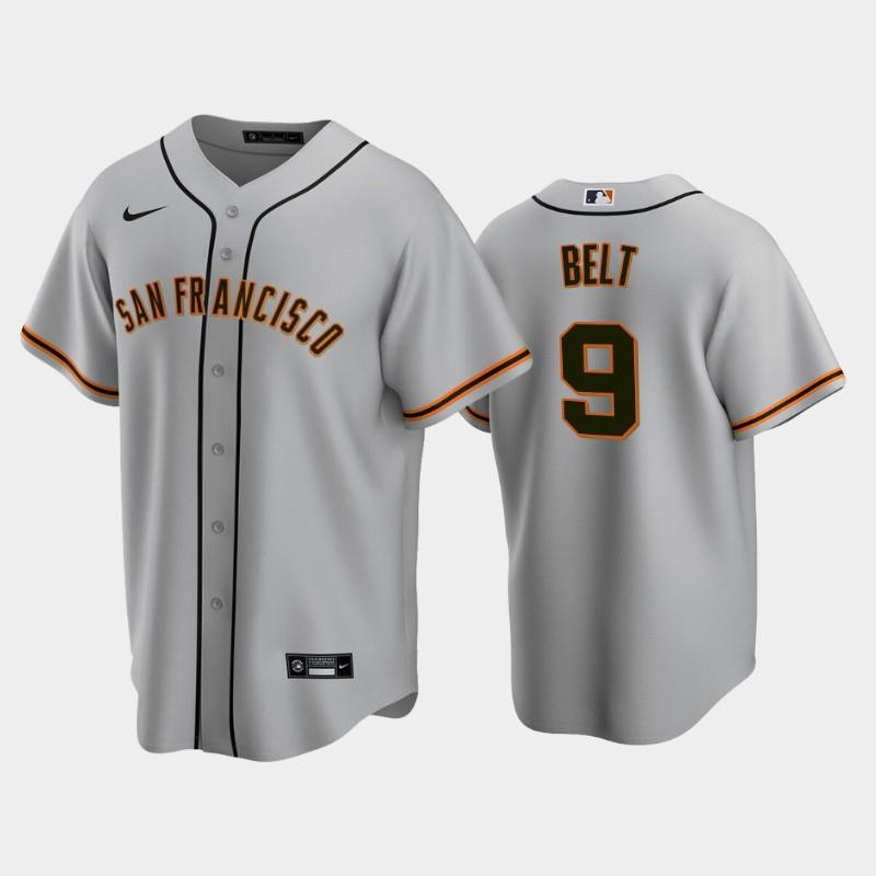 San Francisco Giants 9 Brandon Belt Gray Road MLB Jersey Men's