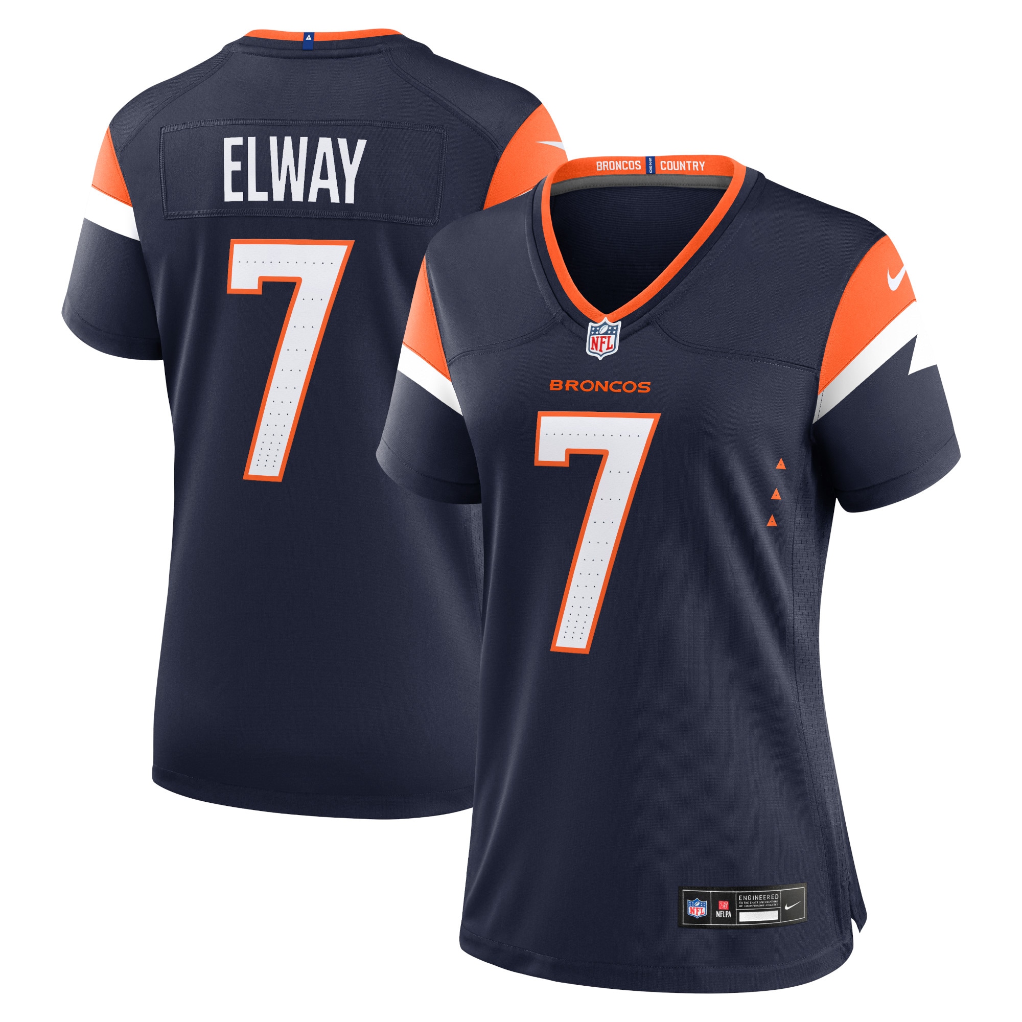 Denver Broncos John Elway Navy Mile High Collection Retired Player Alternate Game NFL Jersey Women's