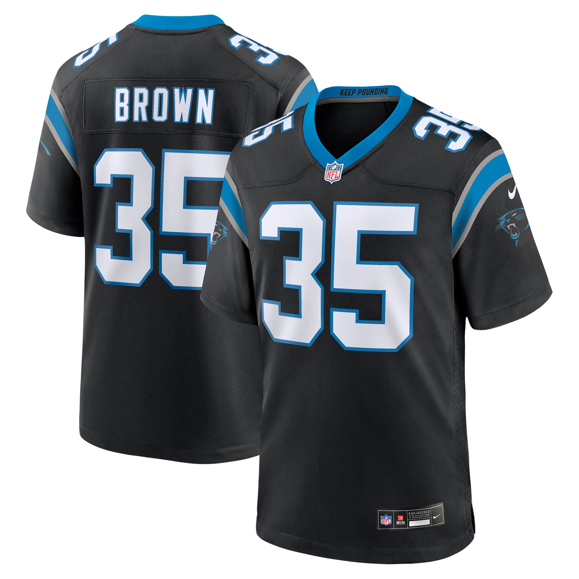 Carolina Panthers Anthony Brown Black Game NFL Jersey Men's