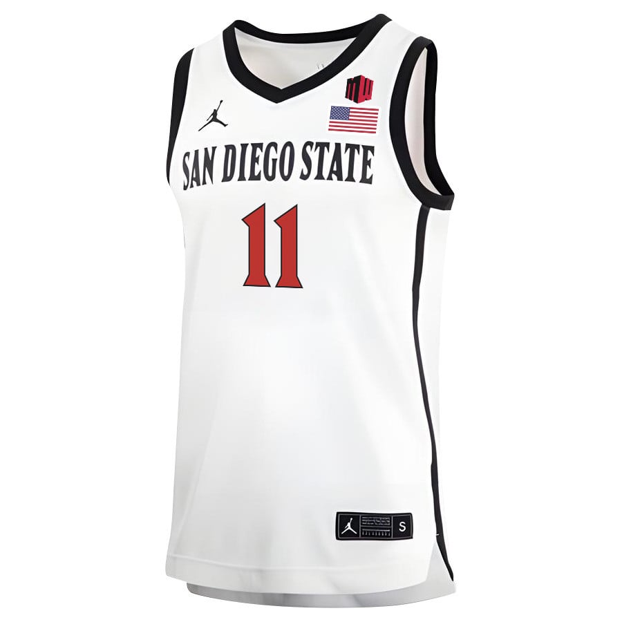 Demarshay Johnson Jr. 11 San Diego State Aztecs 2023 MW Logo- Me White NCAA Jersey Men's