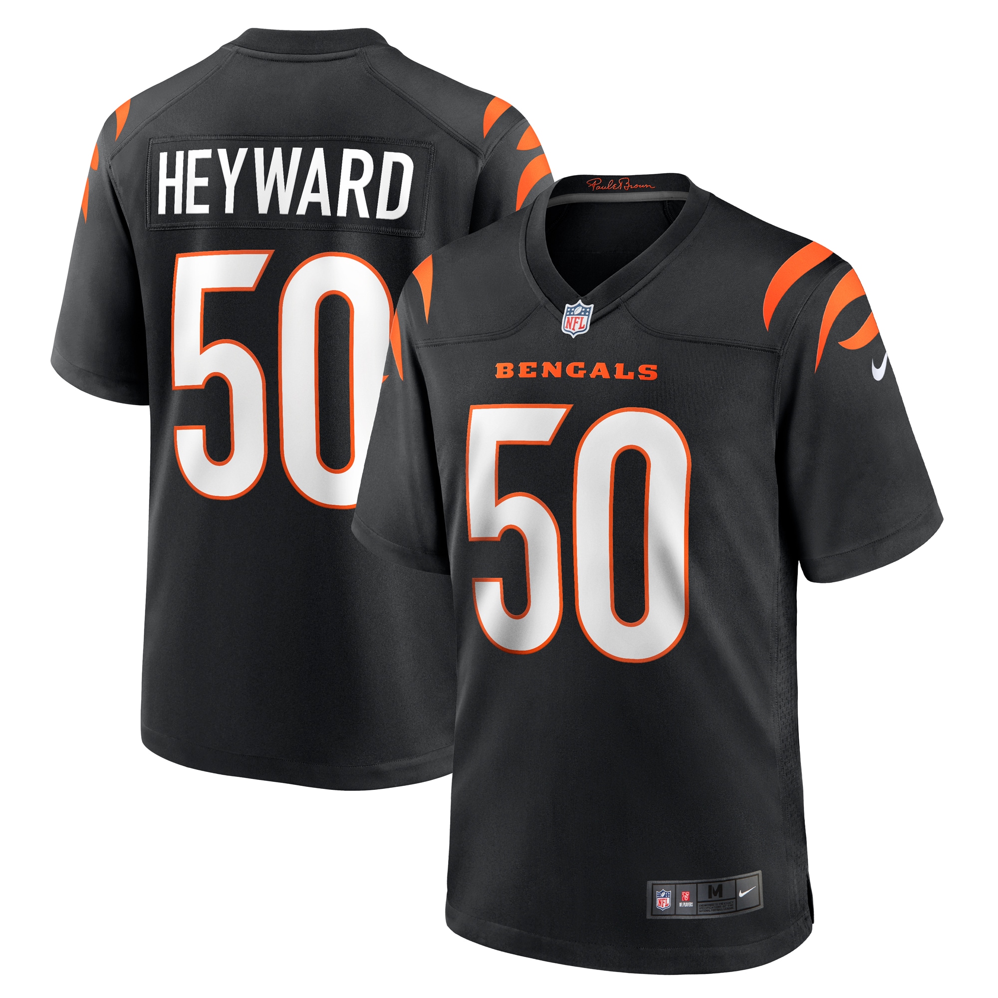 Cincinnati Bengals Shaka Heyward Black Team Game NFL Jersey Men's