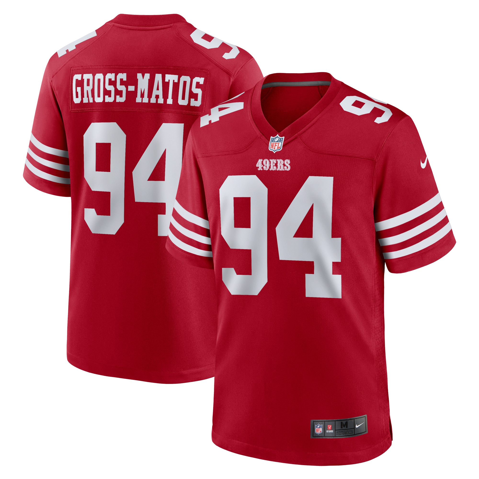 San Francisco 49ers Yetur Gross-Matos Scarlet Team Game NFL Jersey Men's
