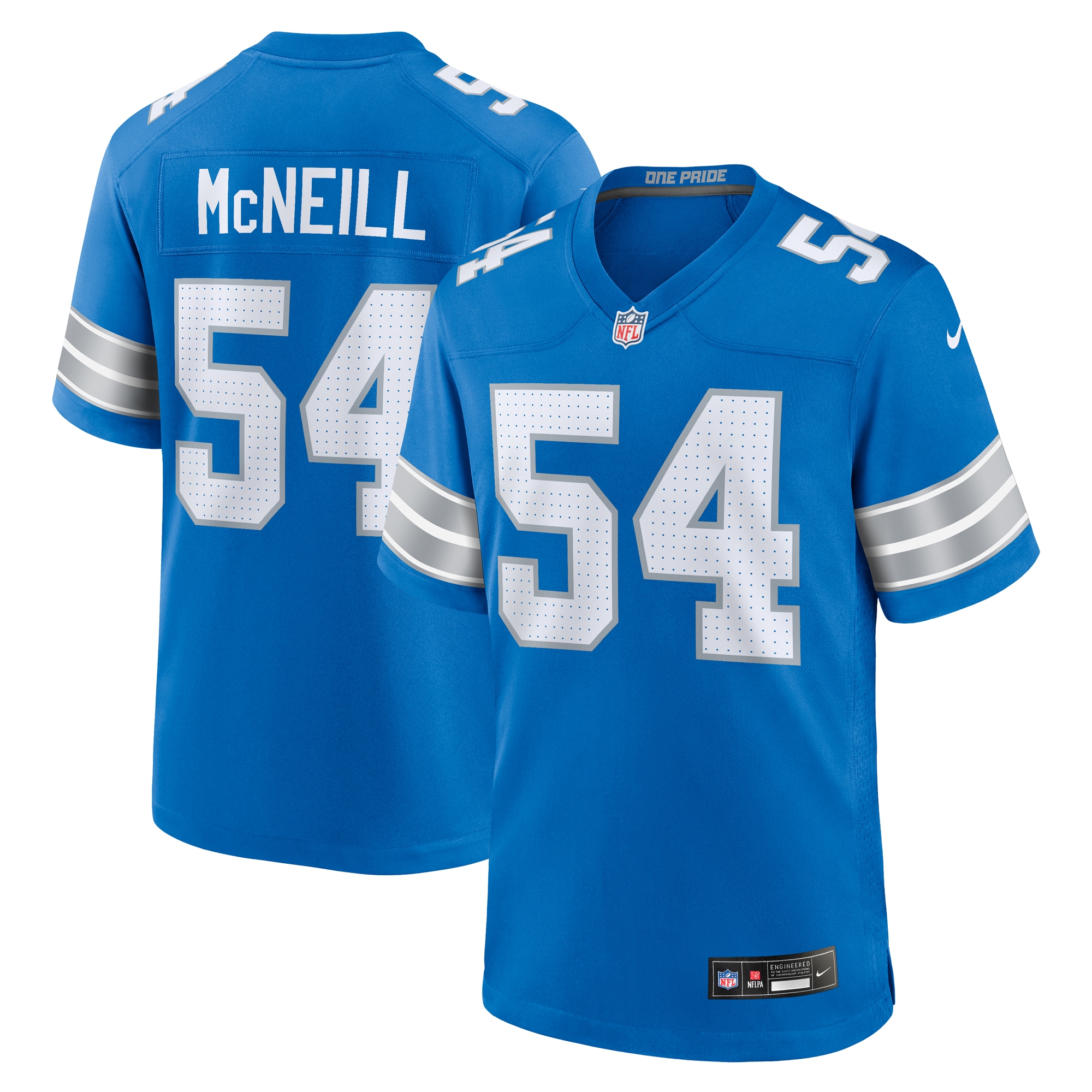 Detroit Lions Alim McNeill Blue Team Game NFL Jersey Men's