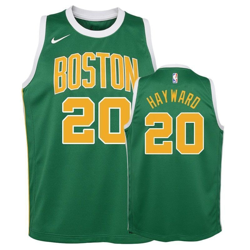 Celtics Gordon Hayward 20 2018-19 Earned Green NBA Jersey Youth