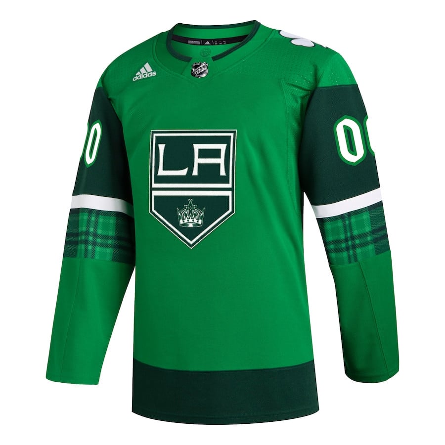 Los Angeles Kings St. Patrick's Day Custom Kelly Green NHL Jersey Men's