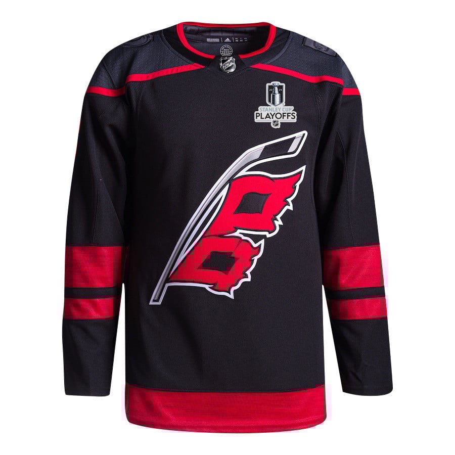 Brent Burns 8 Carolina Hurricanes 2024 Playoffs Patch Home Black NHL Jersey Men's