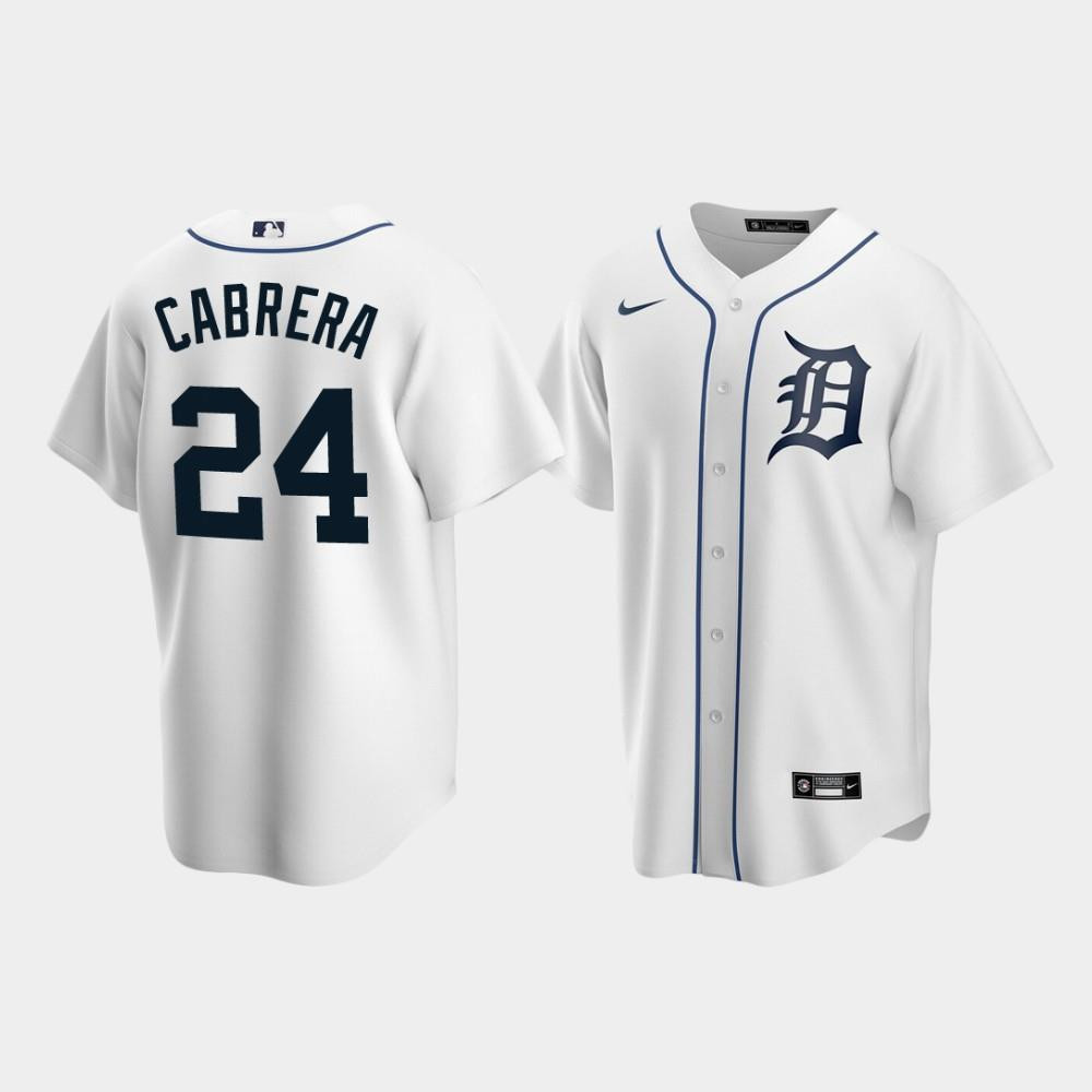 Detroit Tigers 24 Miguel Cabrera White Home MLB Jersey Men's