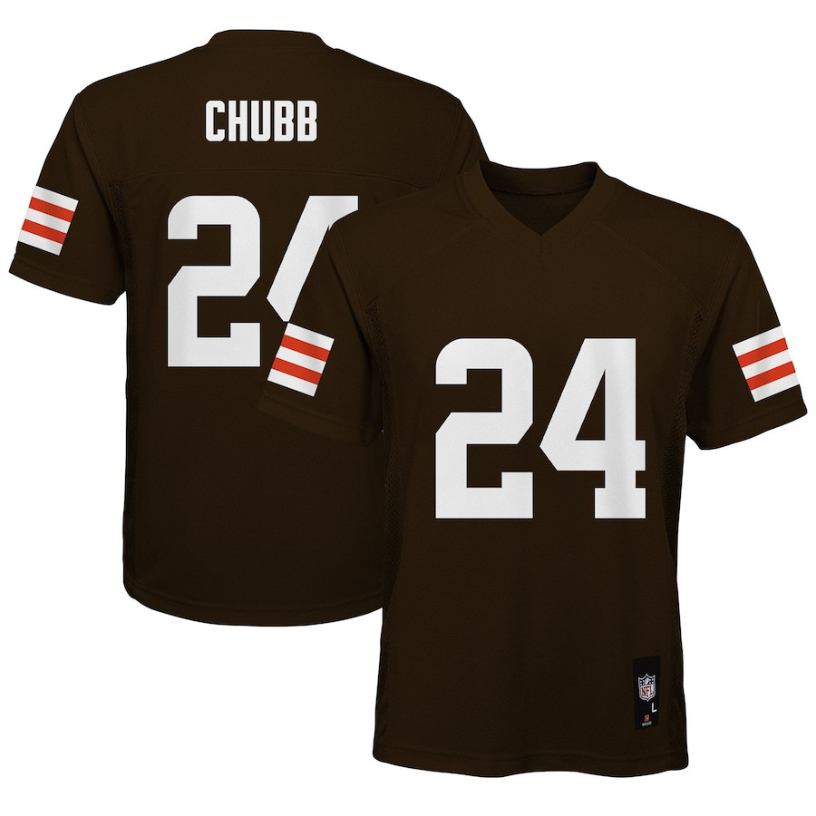 Nick Chubb 24 Cleveland Browns Brown NFL Jersey Youth