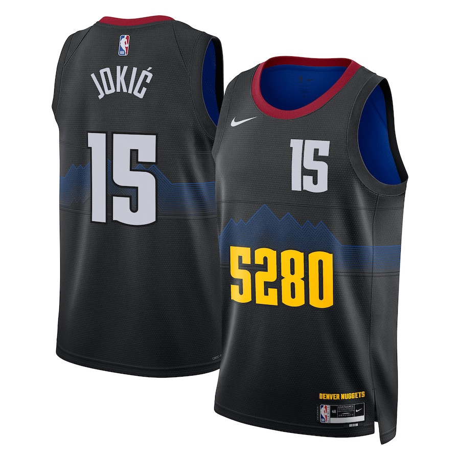 Nikola Joki? 15 Denver Nuggets 2023/24 City Edition Swingman Black NBA Jersey Men's