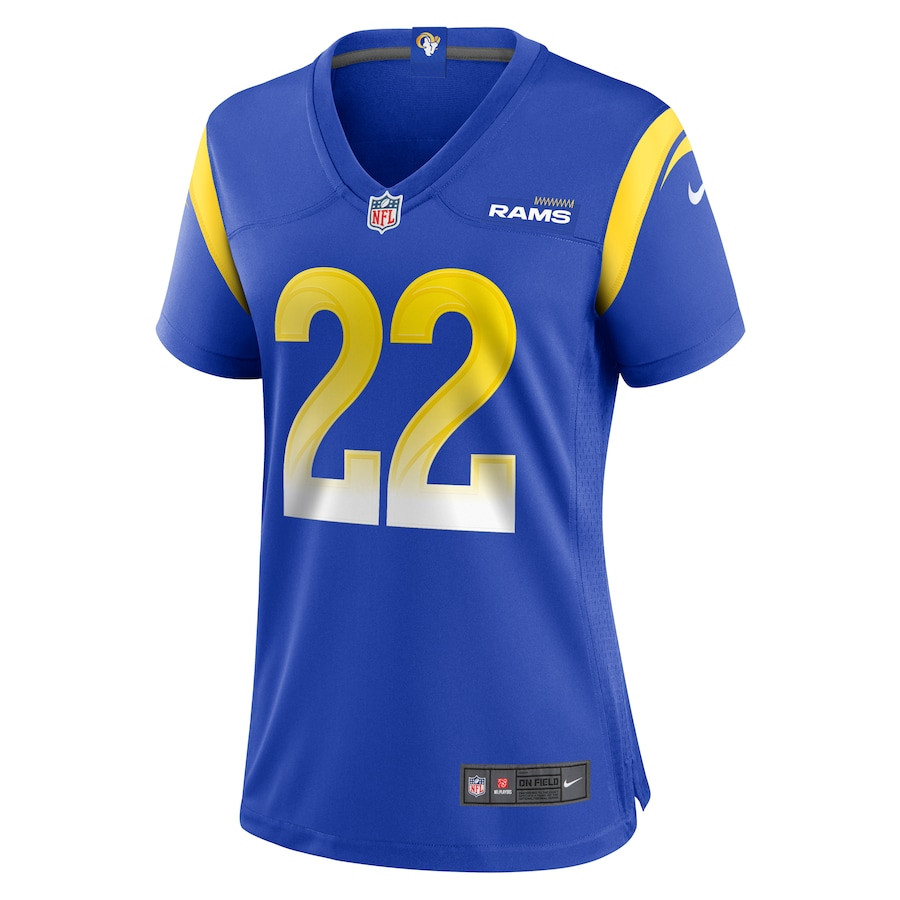 Blake Corum 22 Los Angeles Rams Game Royal NFL Jersey Women's