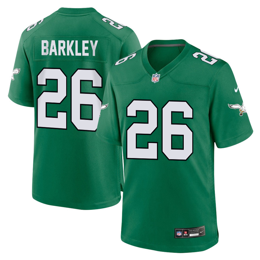 Saquon Barkley 26 Philadelphia Eagles Alternate Game Kelly Green NFL Jersey Men's