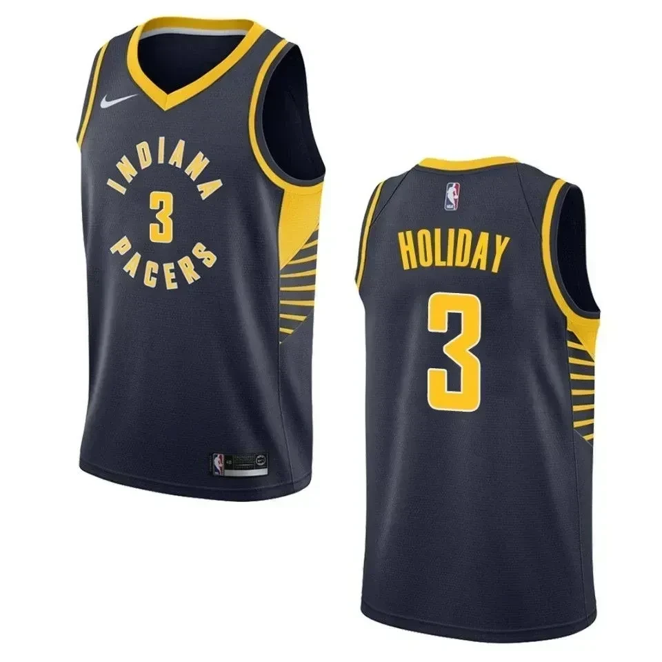 Indiana Pacers 3 Aaron Holiday Icon Edition Swingman Navy NBA Jersey Men's