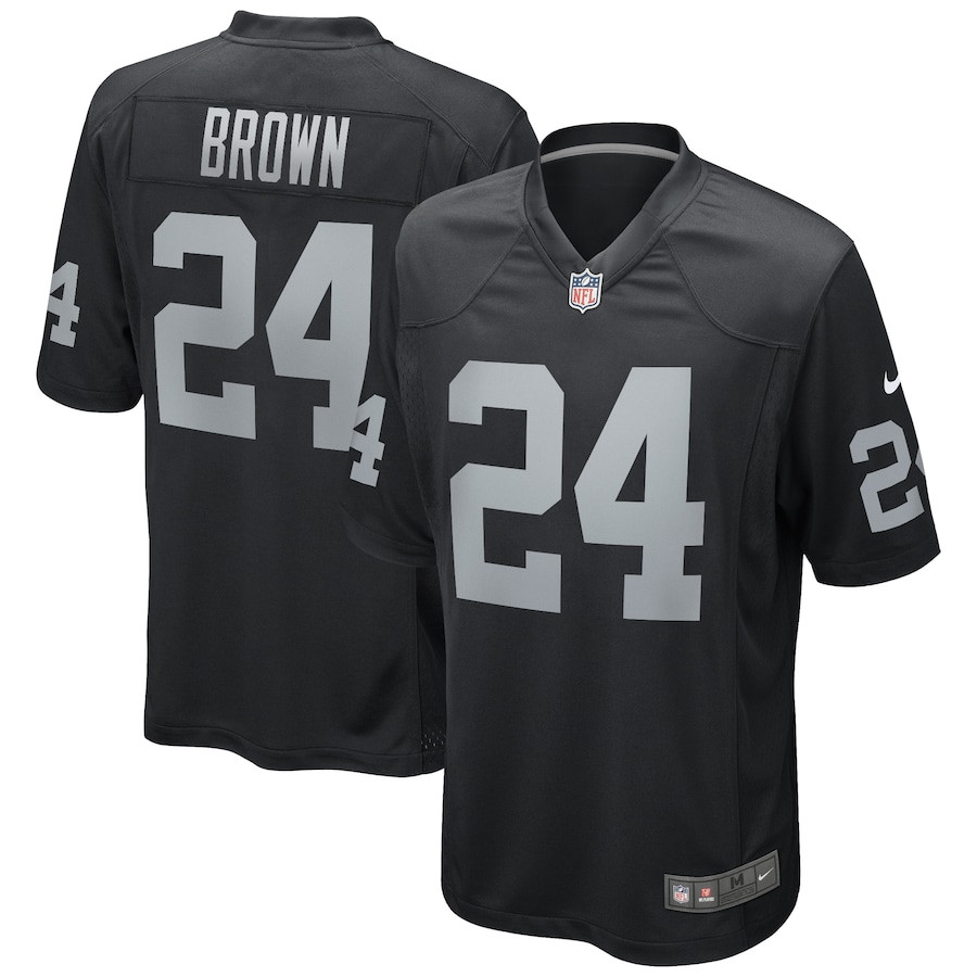 Willie Brown 24 Las Vegas Raiders Game Retired Black NFL Jersey Men's