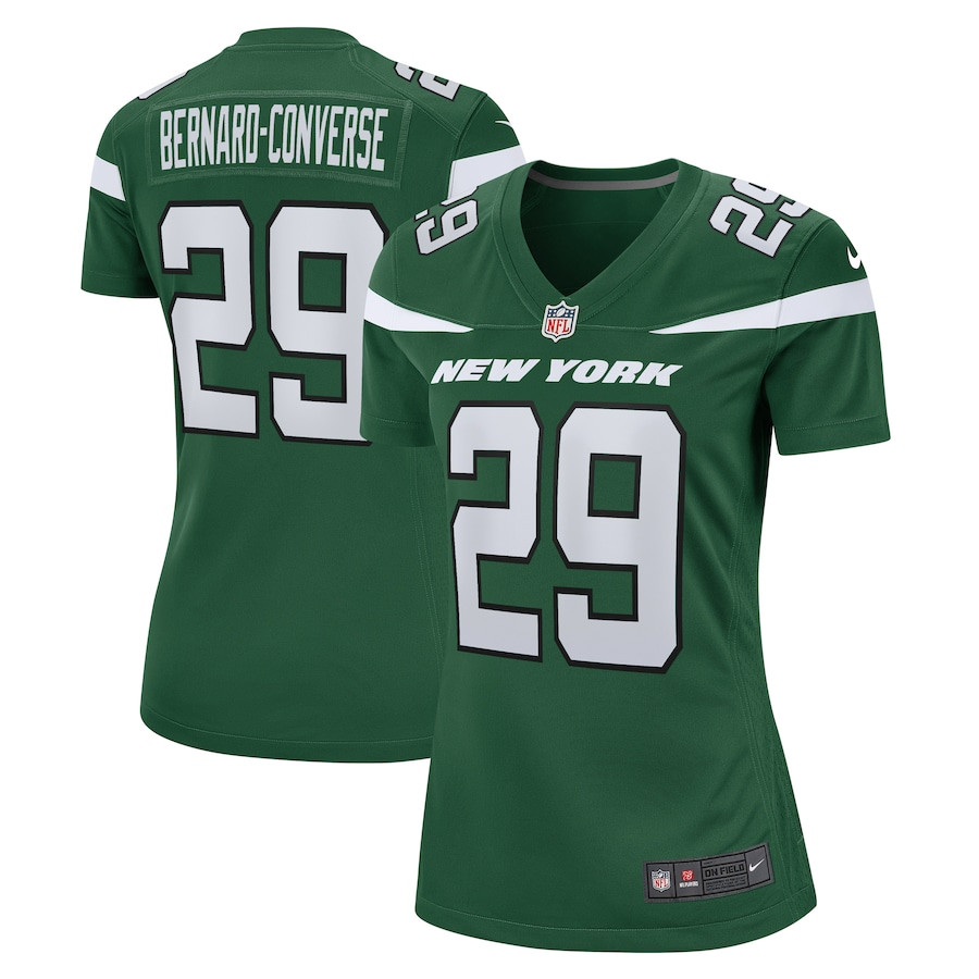 Jarrick Bernard Converse 29 New York Jets Game Gotham Green NFL Jersey Women's