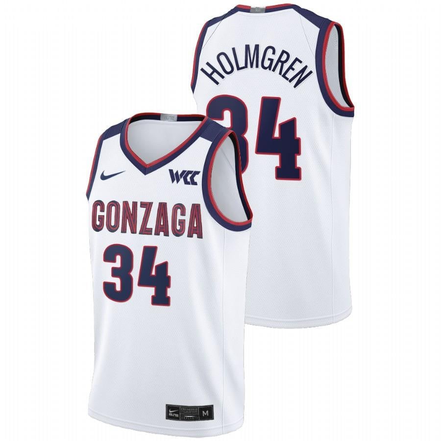 Gonzaga Bulldogs Chet Holmgren 34 202 White College Limited NCAA Jersey Men's