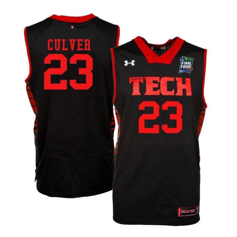 Under Armour 23 Jarrett Culver Black Texas Tech Red Raiders NCAA Jersey Men's