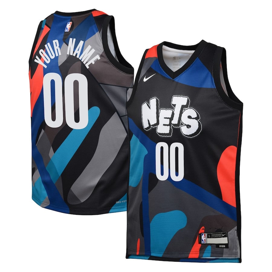 Brooklyn Nets 2023/24 City Edition Swingman Custom Black NBA Jersey Youth