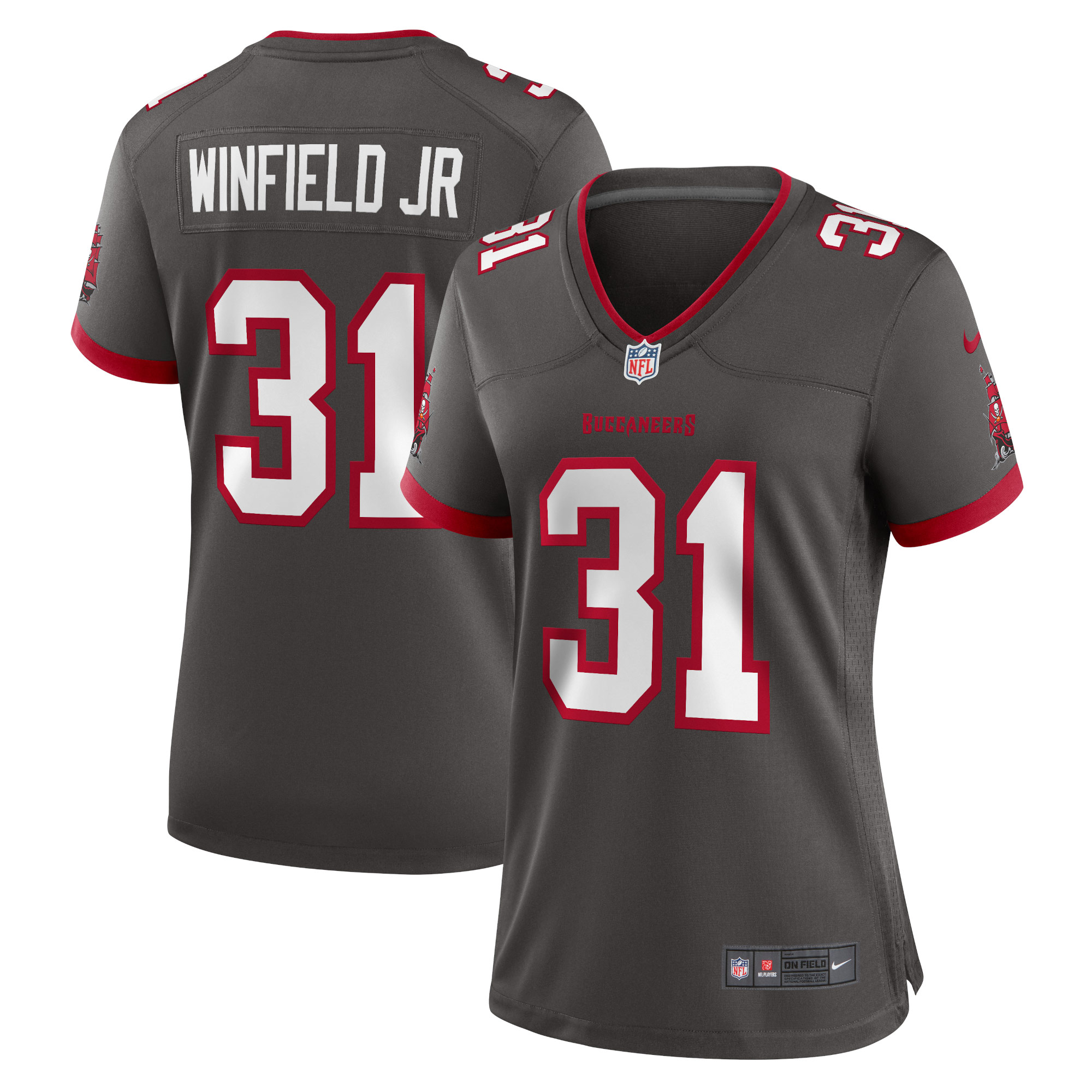 Tampa Bay Buccaneers Antoine Winfield Jr. Pewter Game NFL Jersey Women's