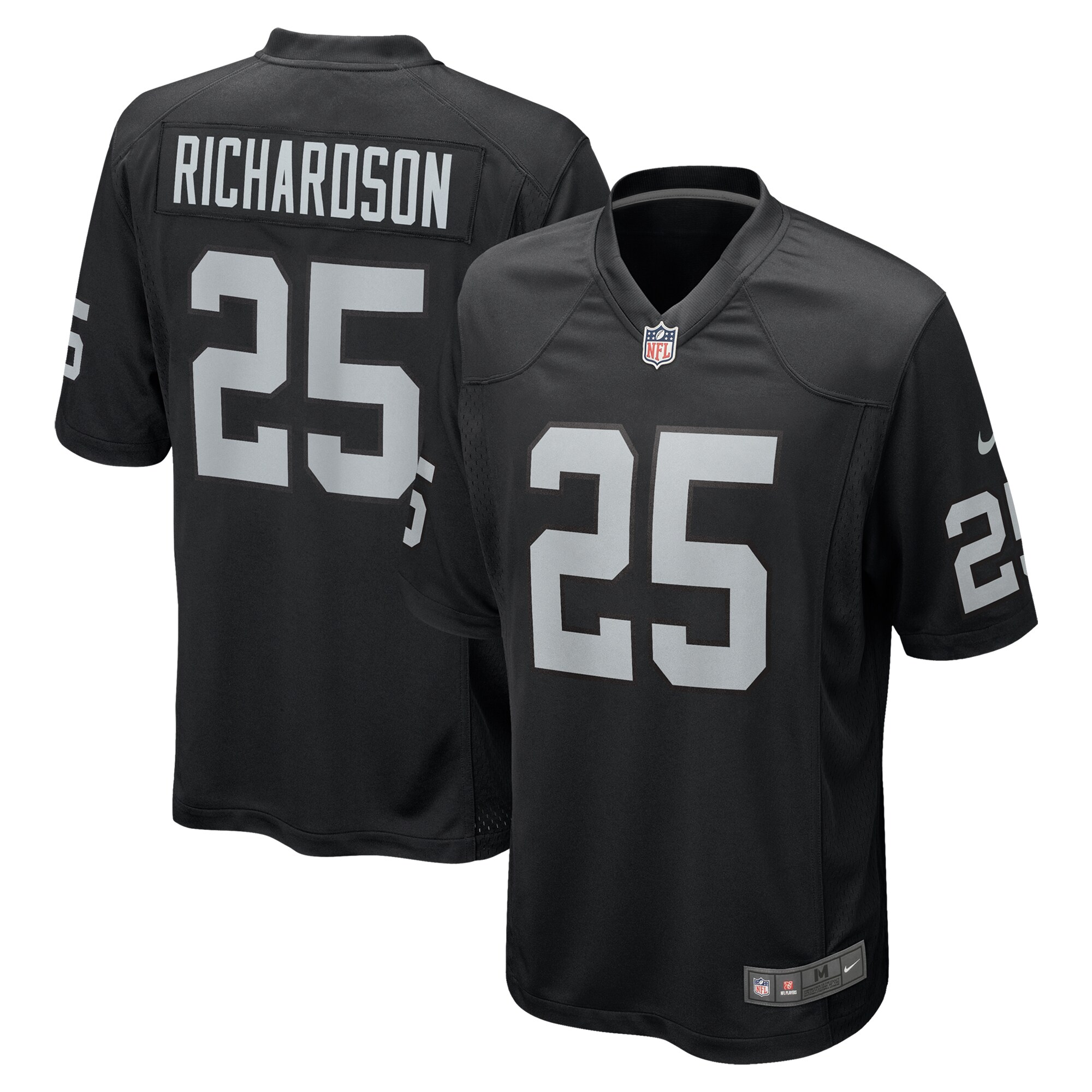 Las Vegas Raiders Decamerion Richardson Black Team Game NFL Jersey Men's