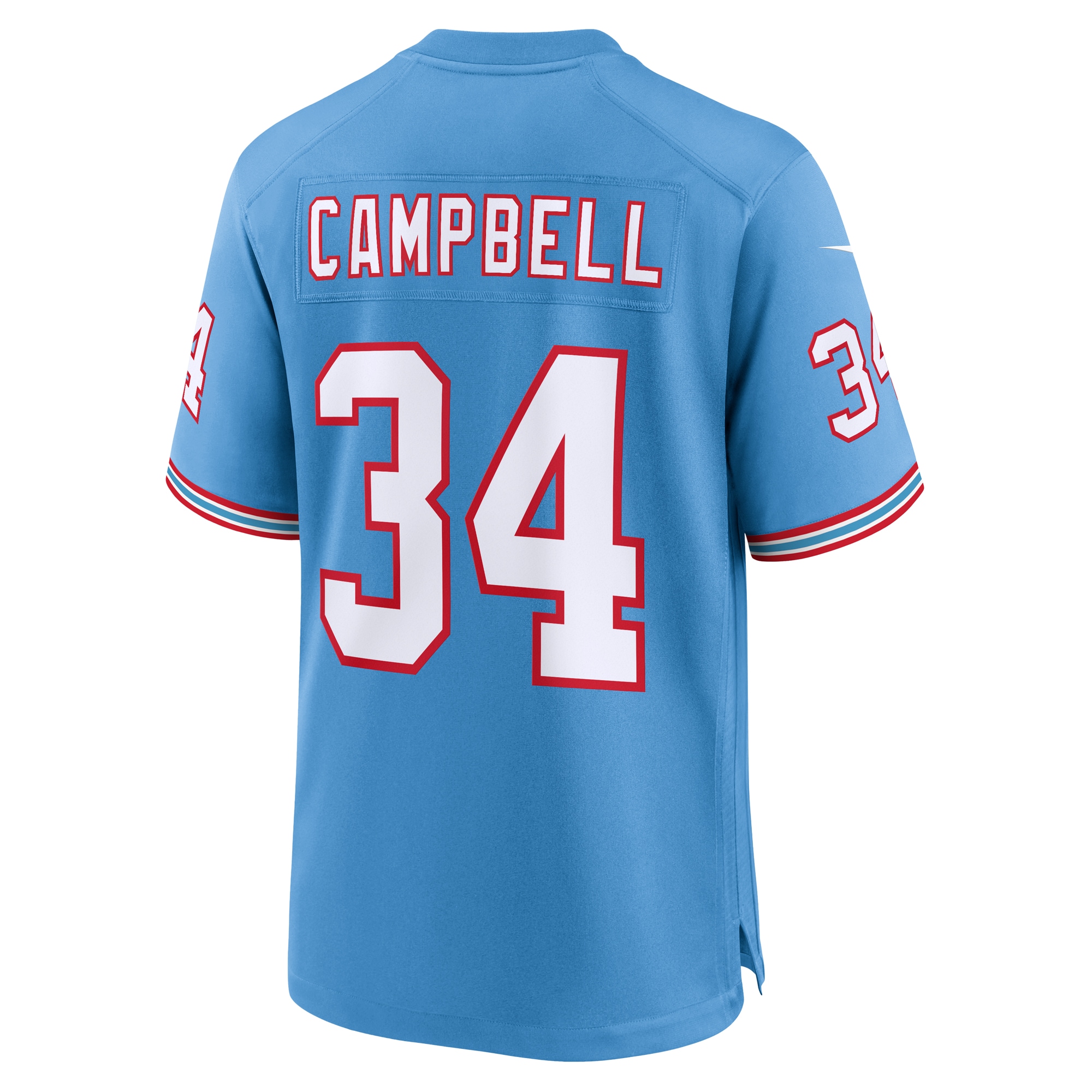 Tennessee Titans Earl Campbell Light Blue Oilers Throwback Retired Player Game NFL Jersey Men's