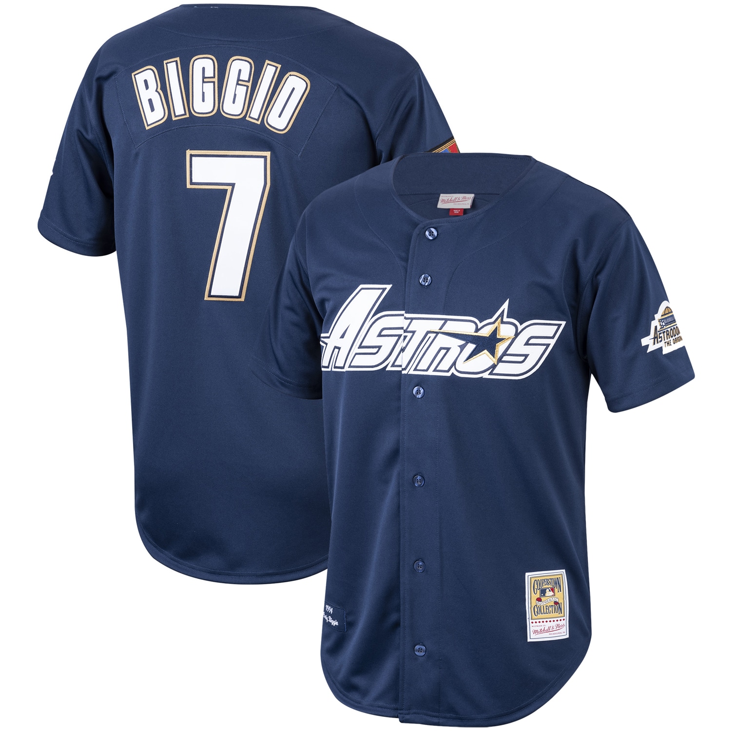 Houston Astros Craig Biggio Mitchell Ness Navy Cooperstown Collection 1994 MLB Jersey Men's