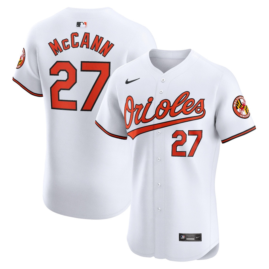 James McCann 27 Baltimore Orioles Home Elite Player White MLB Jersey Men's