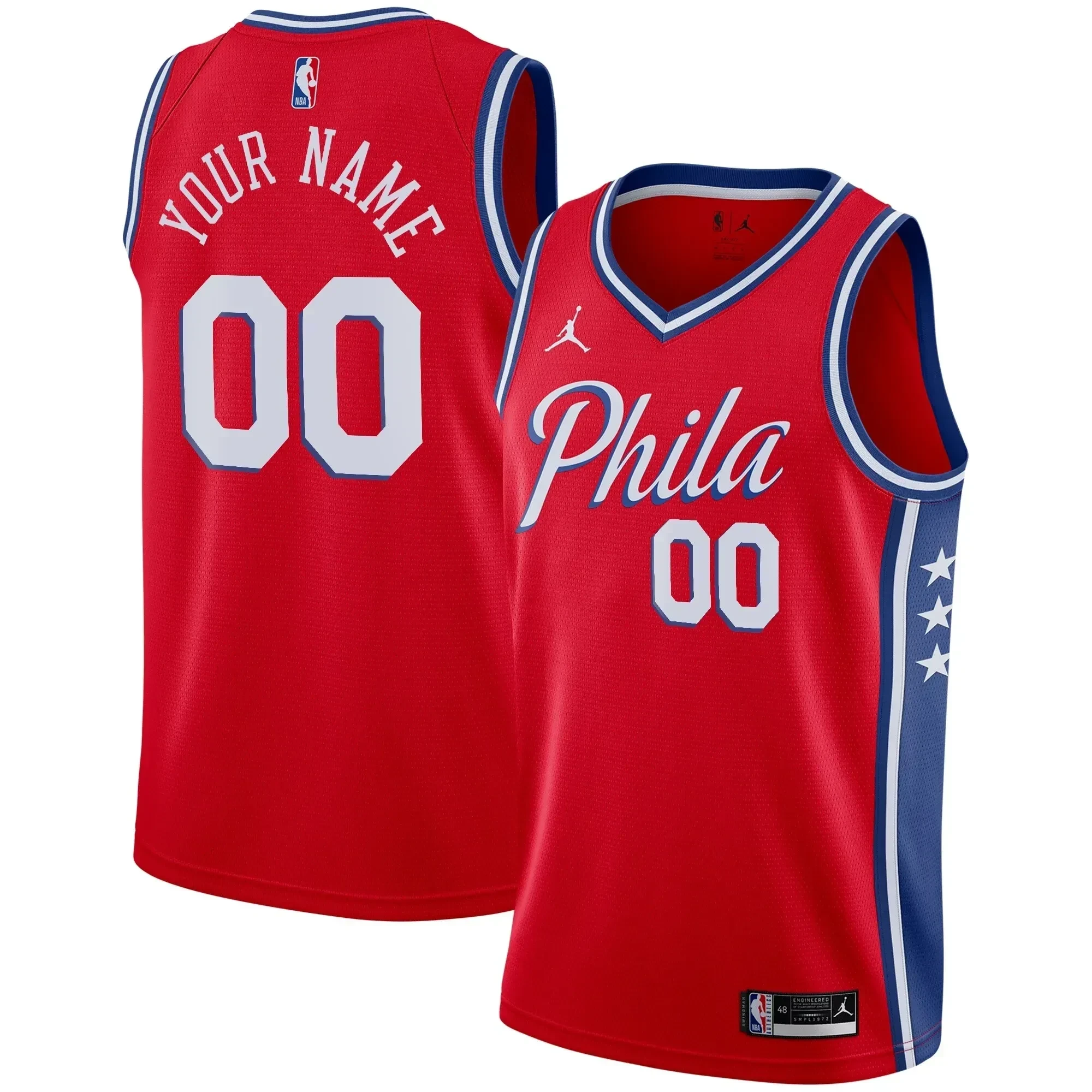 Philadelphia 76ers Swingman Custom Statement Edition Red NBA Jersey Men's
