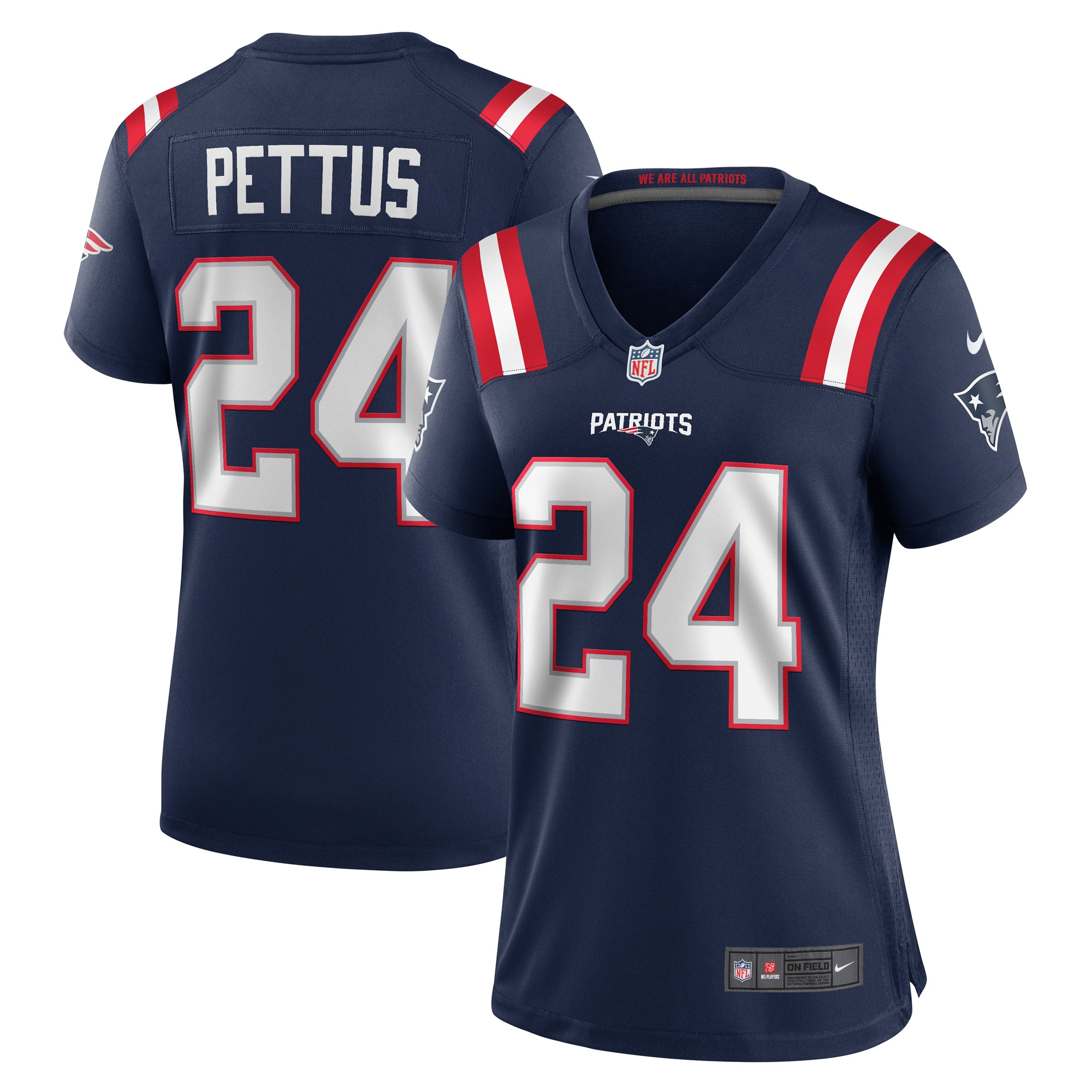 New England Patriots Dell Pettus Navy Game NFL Jersey Women's