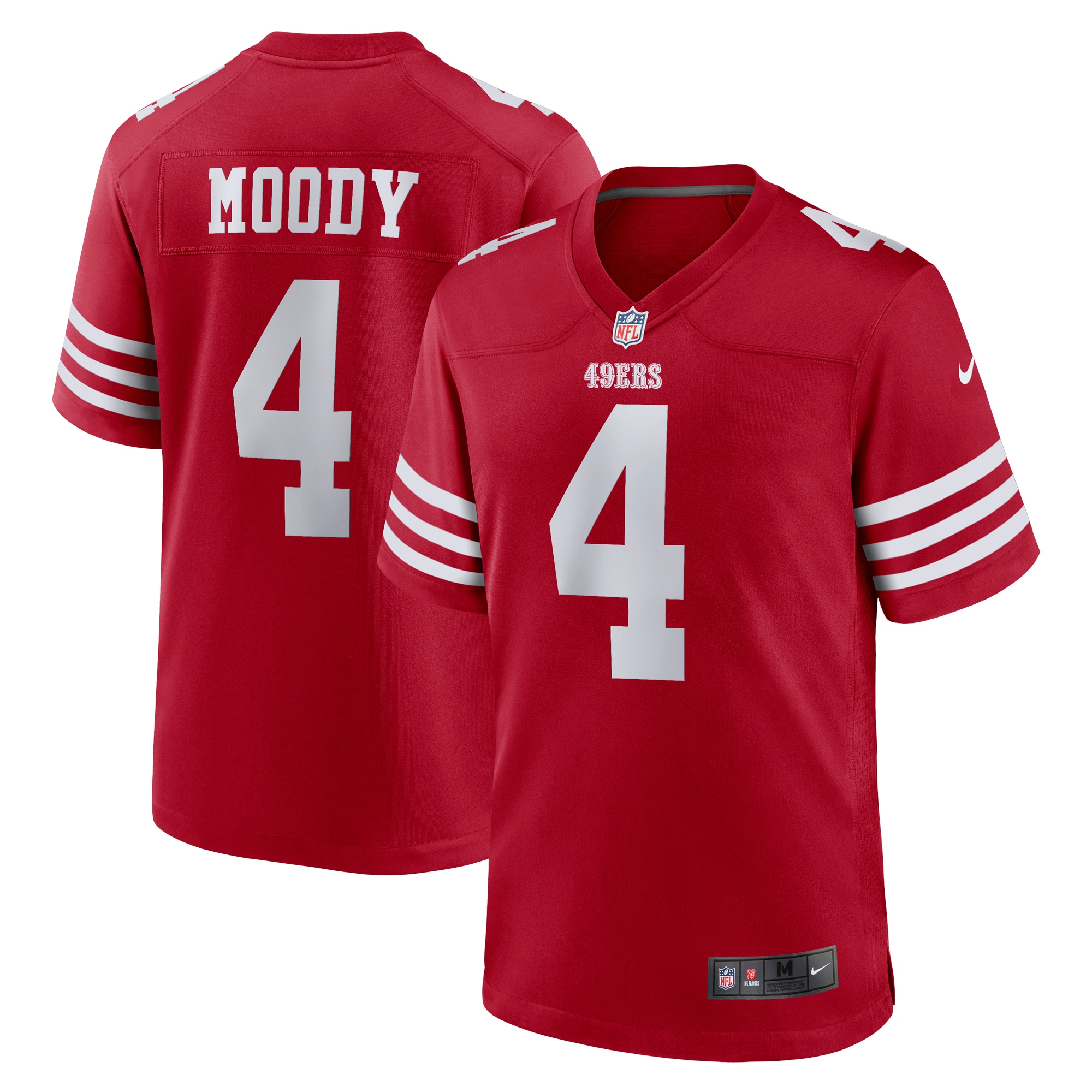 San Francisco 49ers Jake Moody Scarlet Team Game NFL Jersey Men's