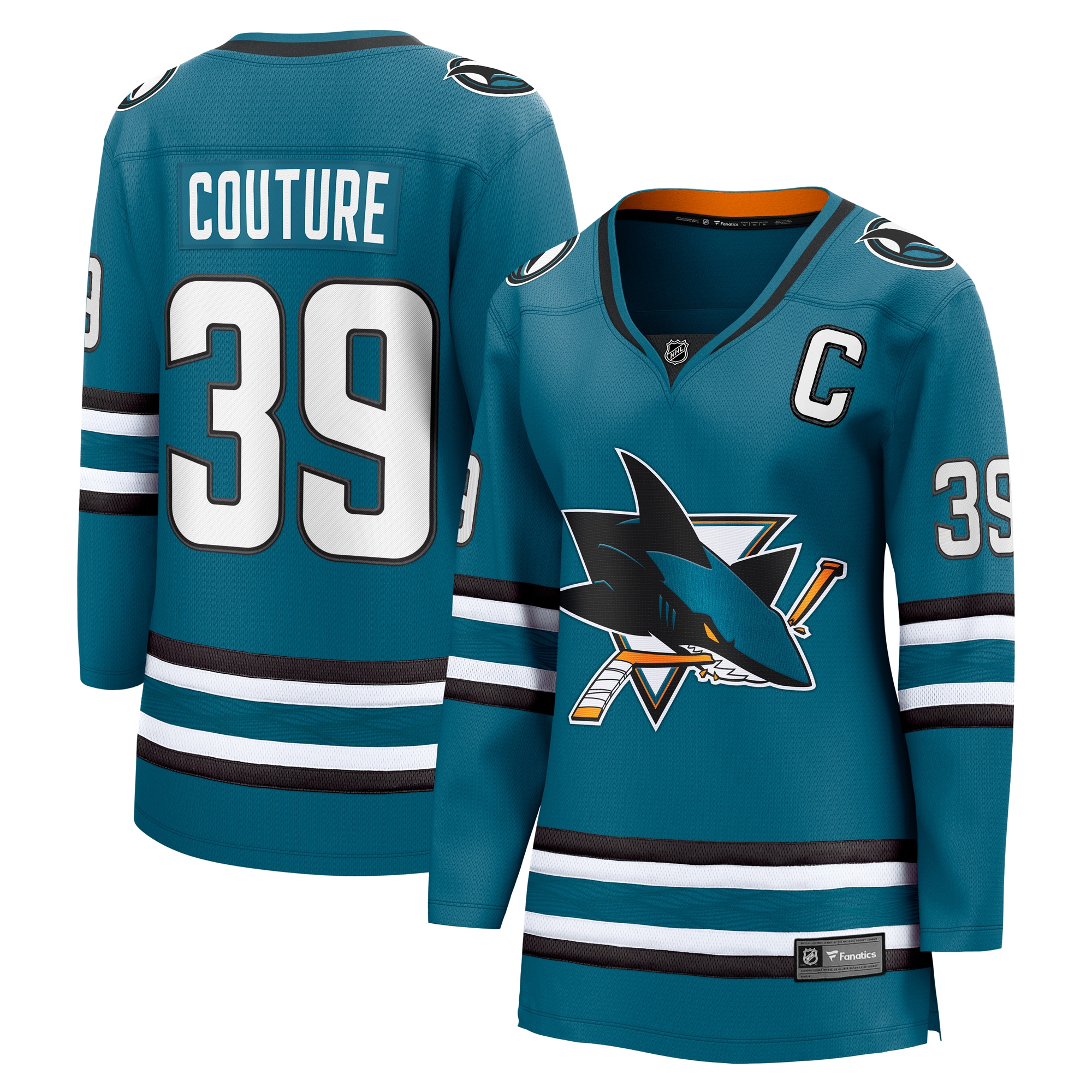 San Jose Sharks Logan Couture Teal Home Breakaway Player NHL Jersey Women's