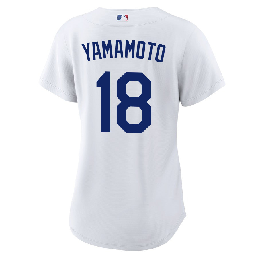 Yoshinobu Yamamoto 18 Los Angeles Dodgers Home White MLB Jersey Women's