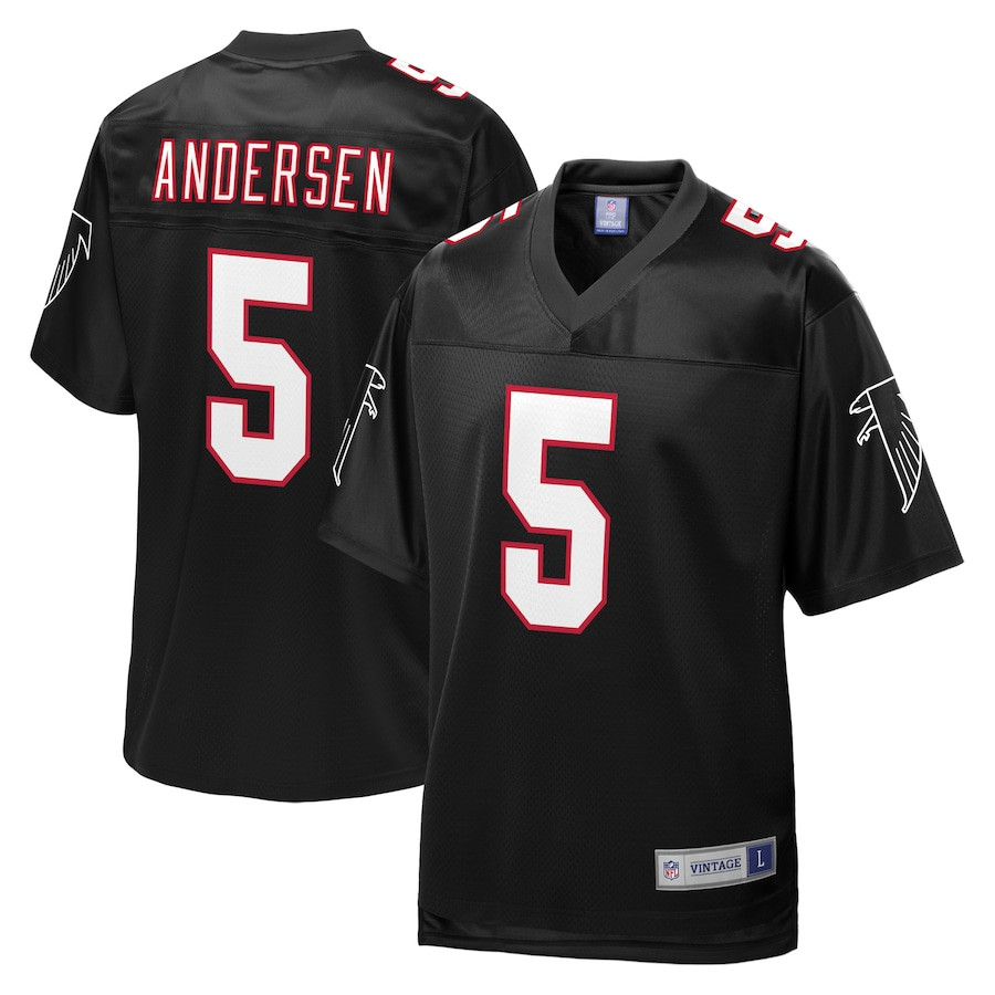 Morten Andersen 5 Atlanta Falcons Pro Line Vintage Retired Black NFL Jersey Men's