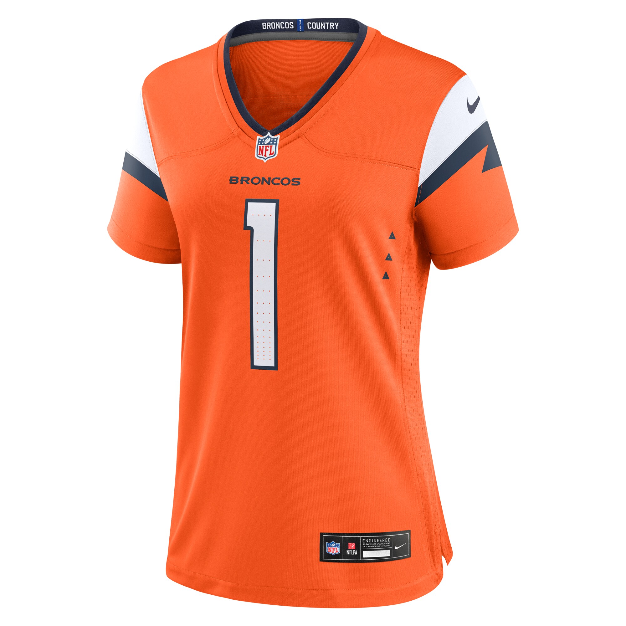 Denver Broncos Orange #1 Mom Game NFL Jersey Women's