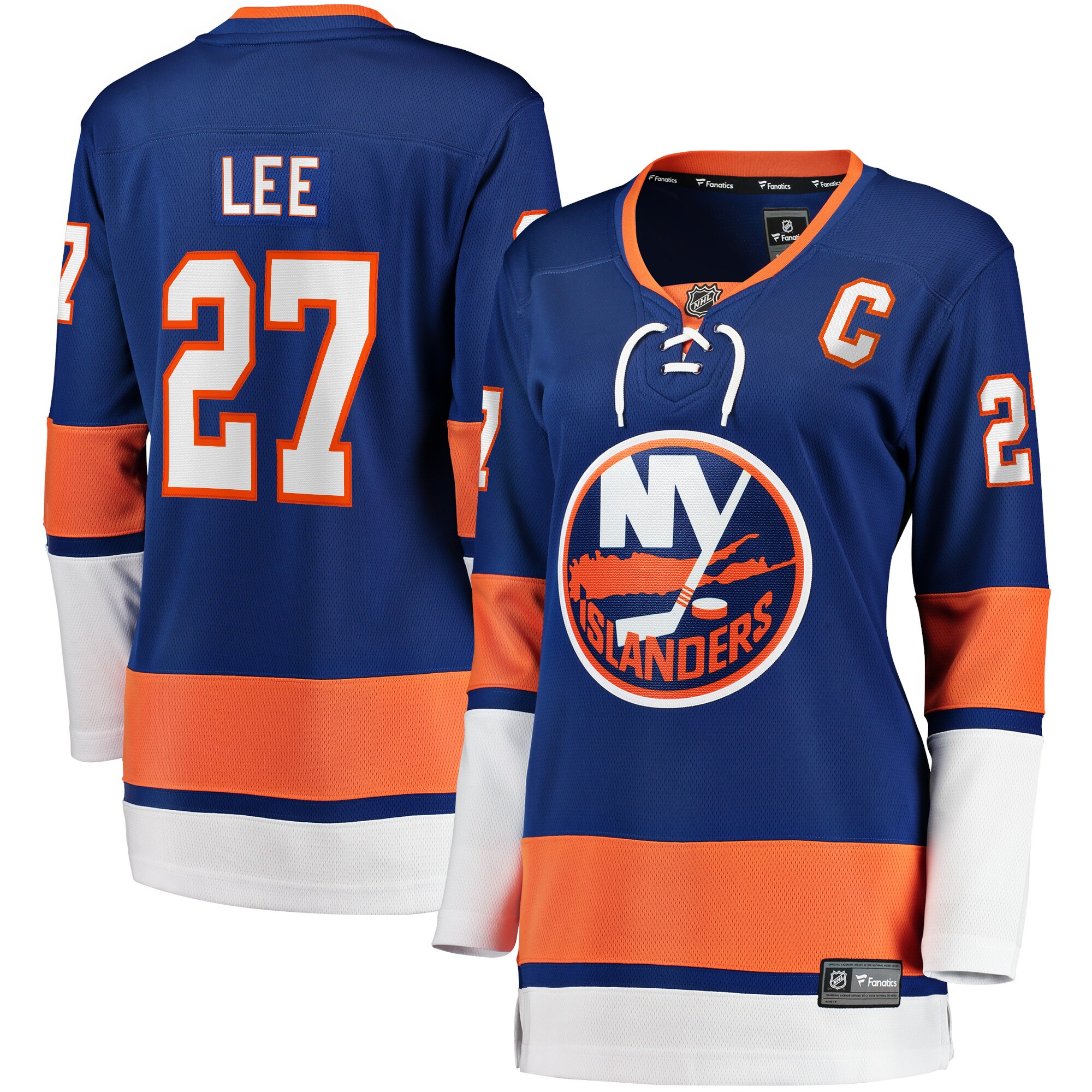 New York Islanders Anders Lee Royal Home Captain Patch Breakaway Player NHL Jersey Women's