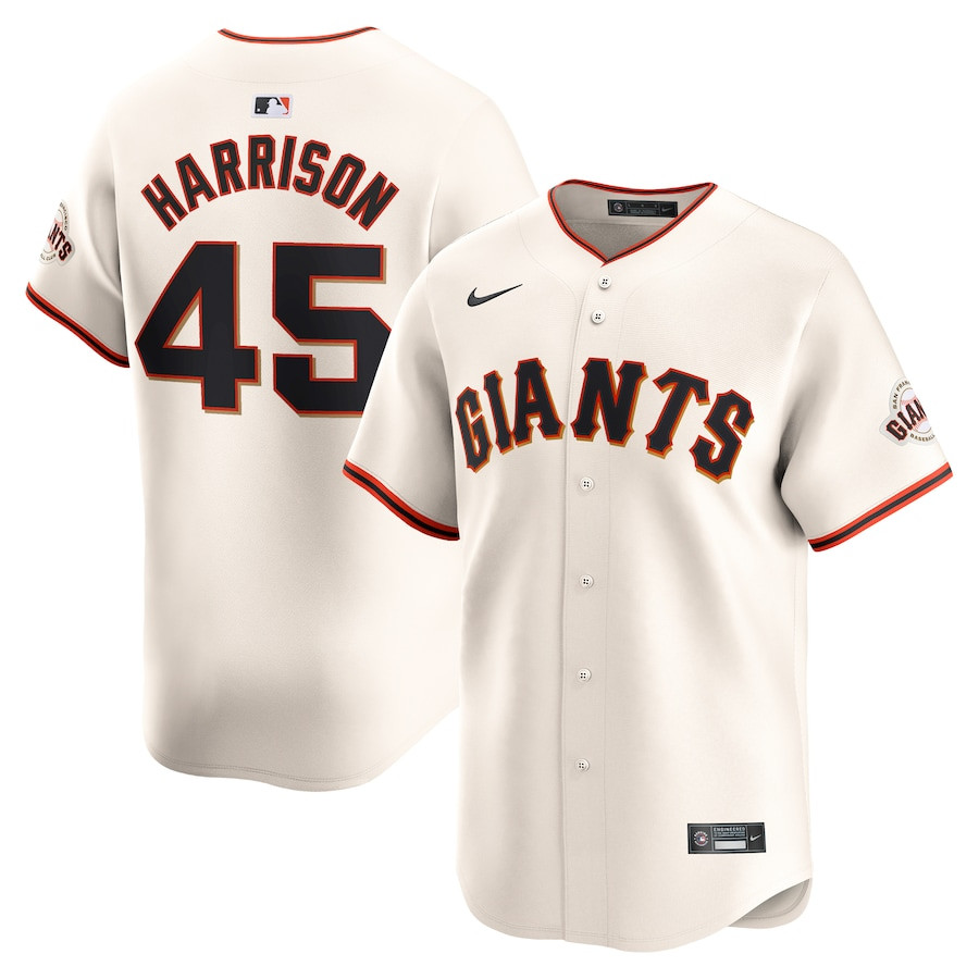 Kyle Harrison 45 San Francisco Giants Home Limited Player Cream MLB Jersey Men's