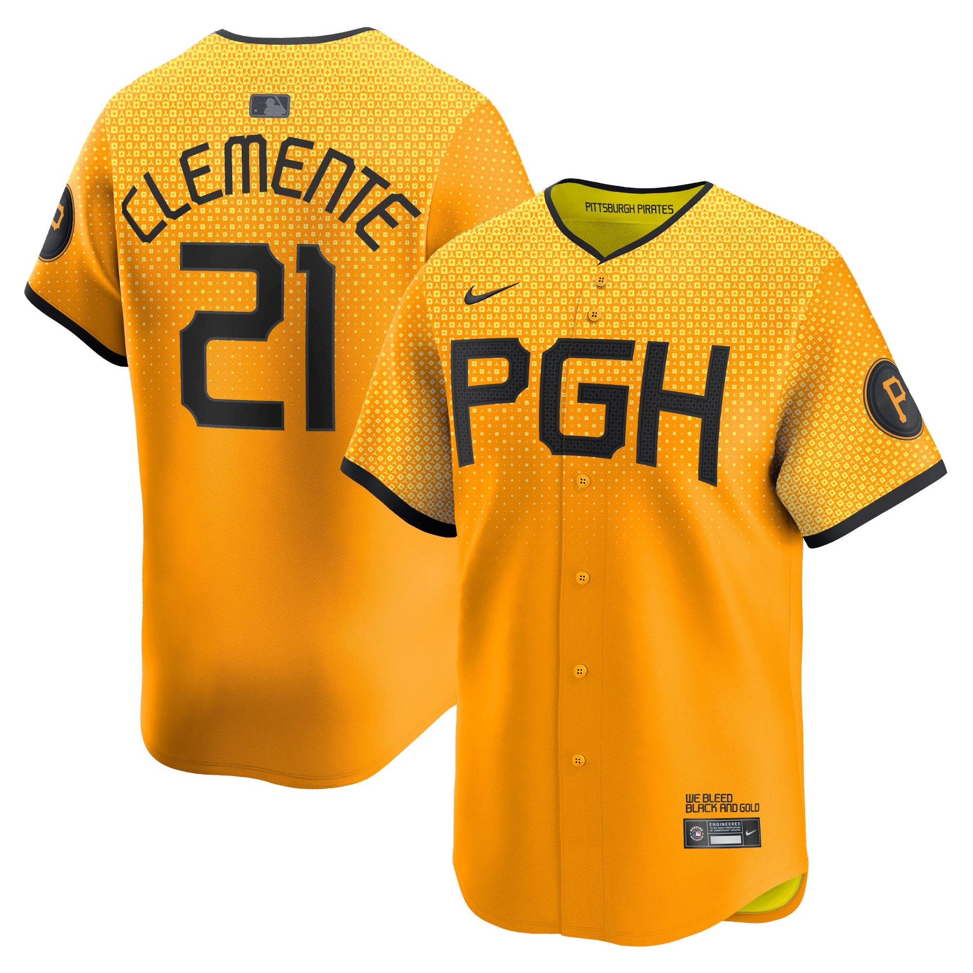 Pittsburgh Pirates Roberto Clemente Gold City Connect Limited Player MLB Jersey Men's