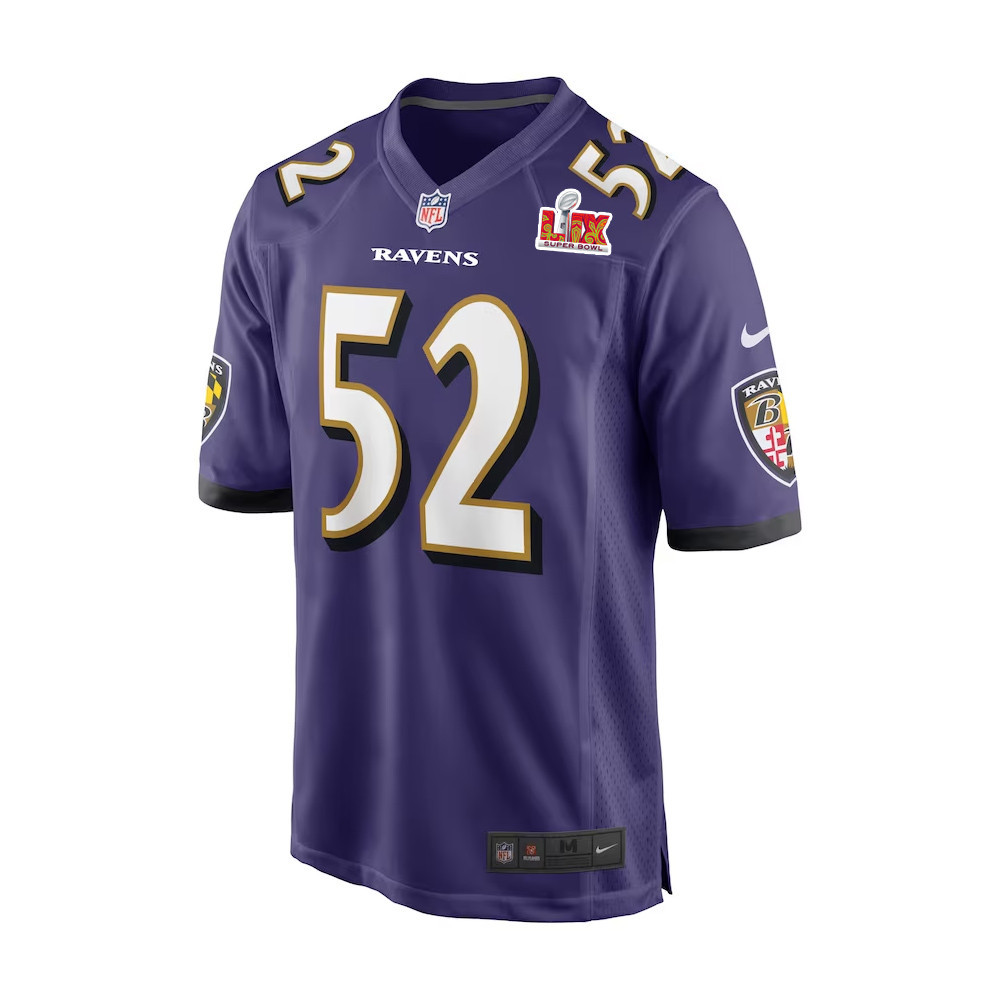 Ray Lewis #52 Baltimore Ravens Super Bowl LIX Purple NFL Jersey Men's
