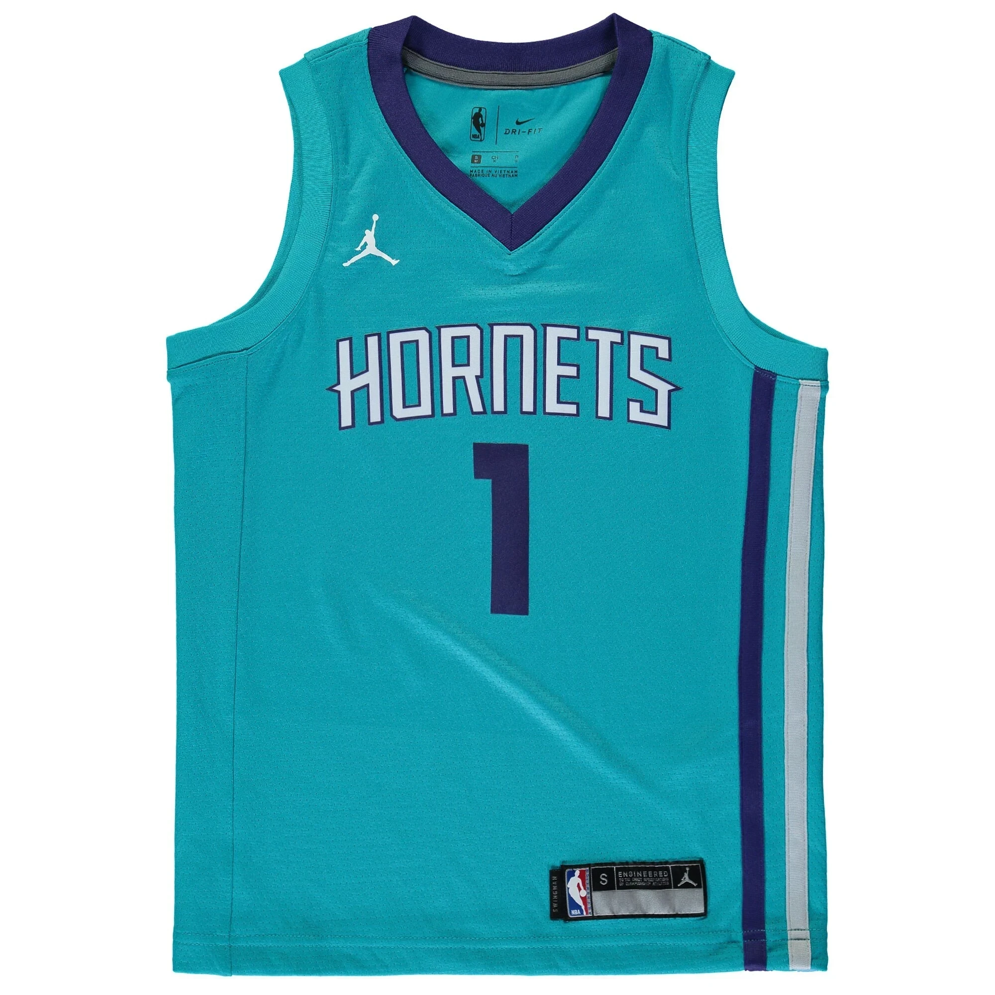 Malik Monk Charlotte Hornets Brand Jorda Swingman Teal Icon Edition NBA Jersey Youth