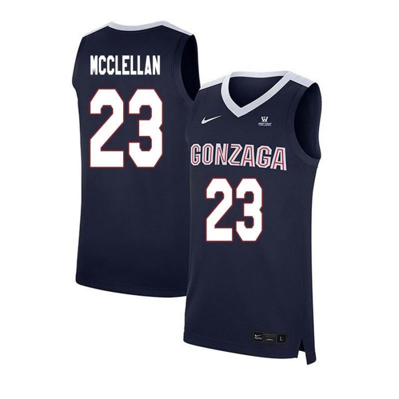 23 Eric McClellan Navy Elite Gonzaga Bulldogs NCAA Jersey Men's