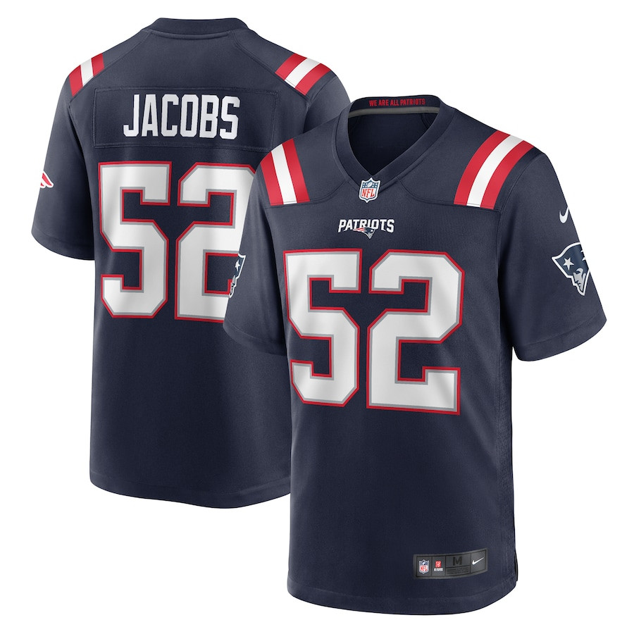 Curtis Jacobs 52 New England Patriots Team Game Navy NFL Jersey Men's
